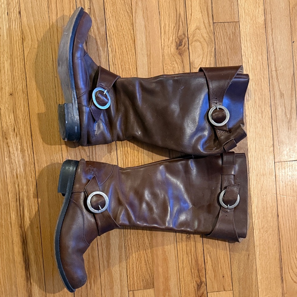 John Fluevog Brown Heeled Boots